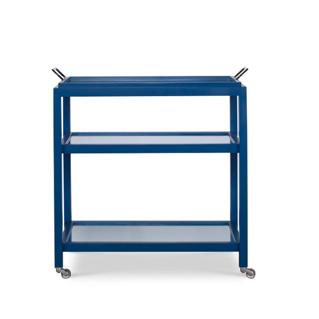 The Mandalay bar cart is a clean, functional entertainment piece. Polished nickel casters give this bar cart movability...