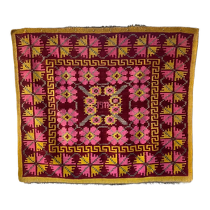 C. 1977 Vintage Peruvian Andean Handwoven Wool Textile Wall Hanging (69" X 61")