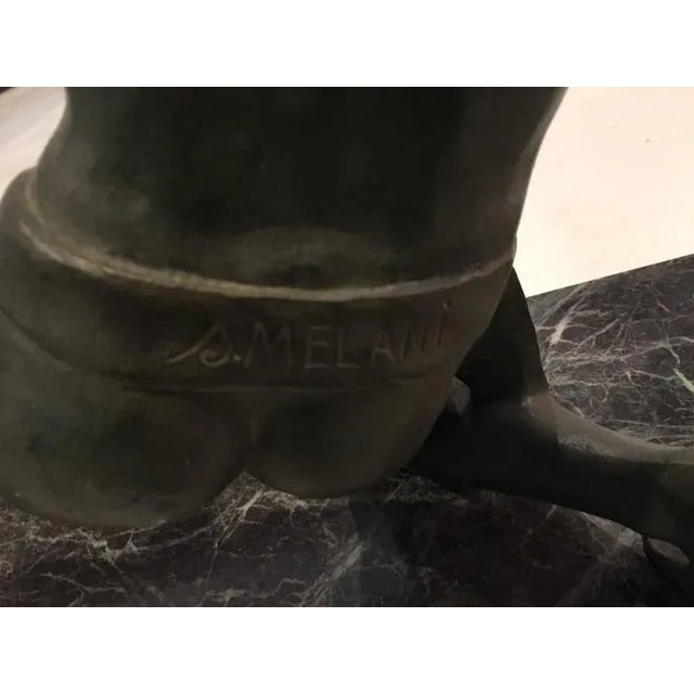 Signed French Art Deco Hunter and Tiger Sculpture For Sale - Image 10 of 10