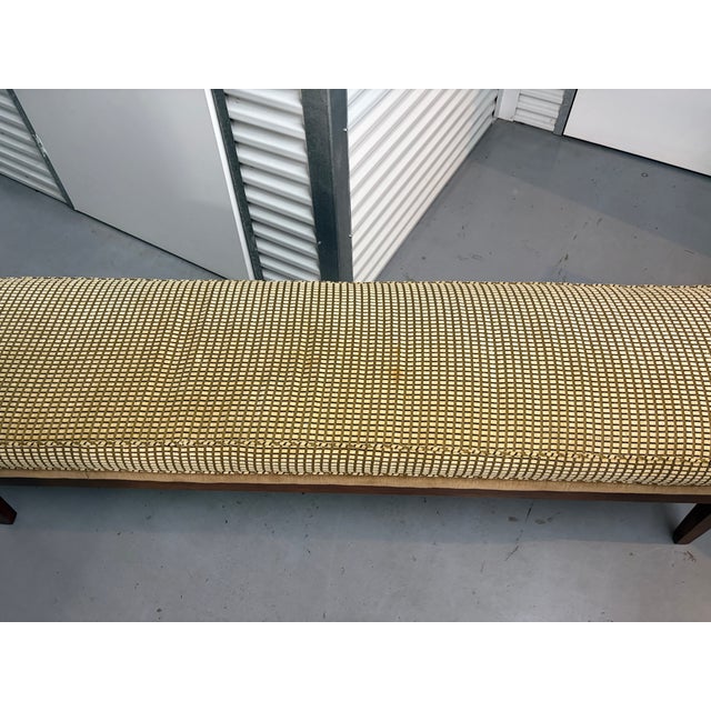 Upholstered Walnut Frame Accent Bench McM-Inspired Transitional Traditional For Sale - Image 9 of 10
