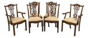 Set of 6 Maitland Smith Mahogany Chippendale Style Dining Chairs