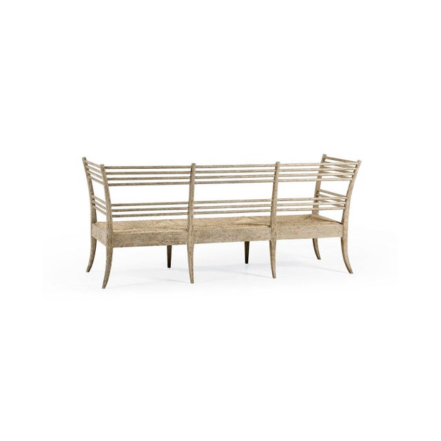Neoclassical Gustavian Slatted Wood Bench Sofa For Sale - Image 9 of 14