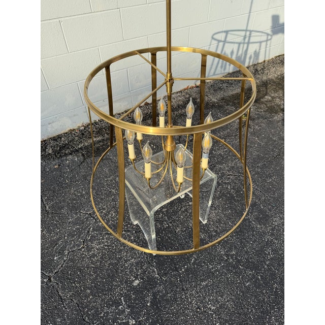 Thomas O’Brien for Visual Comfort Open-Frame Antique Brass 8-Light Chandelier For Sale In West Palm - Image 6 of 11