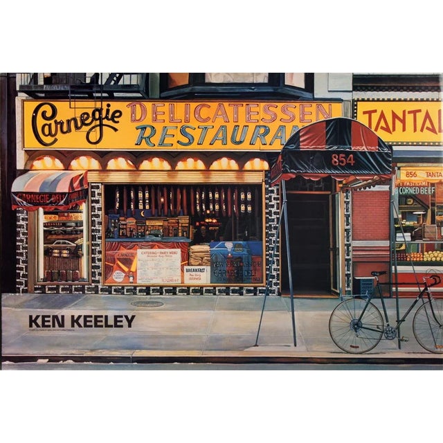 1989 Ken Keeley 'Carnegie Delicatessen Restaurant' Realism Yellow, Red, Gray, Black USA Offset Lithograph For Sale