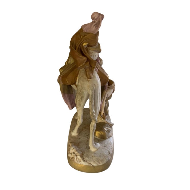 Traditional Antique Royal Dux Bohemia Porcelain Sculpture Bedouin Arab on Camel Made in Czechoslovakia 1920s For Sale - Image 3 of 12