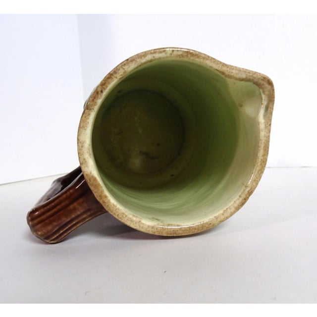 1880s Antique Majolica Palmetto/Cabbage Palm Tree and Bark Pitcher For Sale - Image 10 of 13