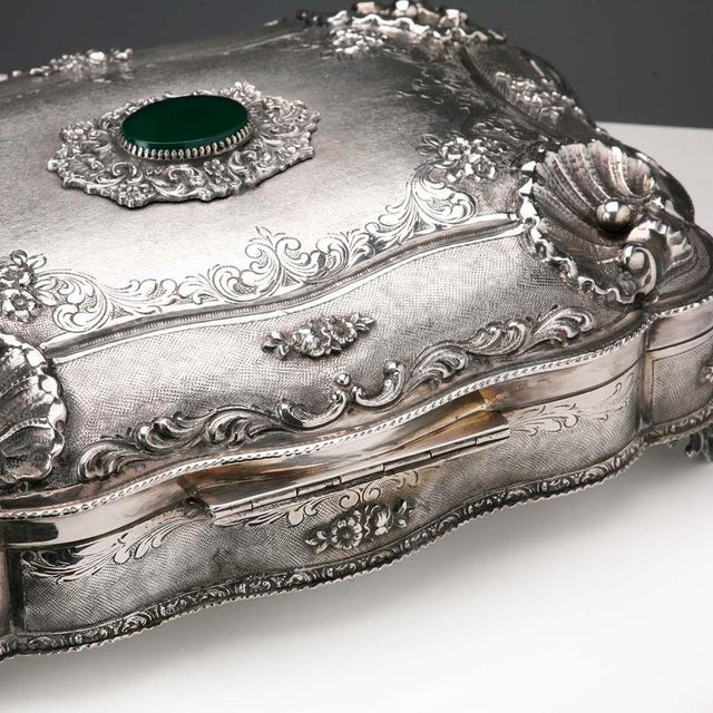 Metal Silver Box with Plant and Floral Motifs For Sale - Image 7 of 16