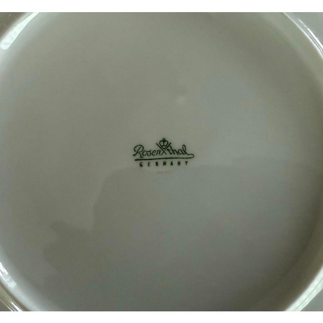 Mid Century Rosenthal Plates in the Continental Blue Band Gold Lines Pattern - Set of 6 For Sale - Image 10 of 10