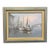 Misty Harbor With Sailboats and Lighthouse Signed Original Vintage Oil Painting by K. Basset For Sale