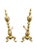 A pair Early 20th Century Federal Brass and Iron Andirrons. Measuring 8" in width, 18" in width and 21.5" in height....
