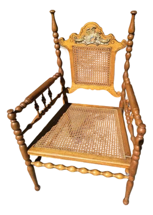 Mid 20th Century Jacobean Caned Seat Chair
