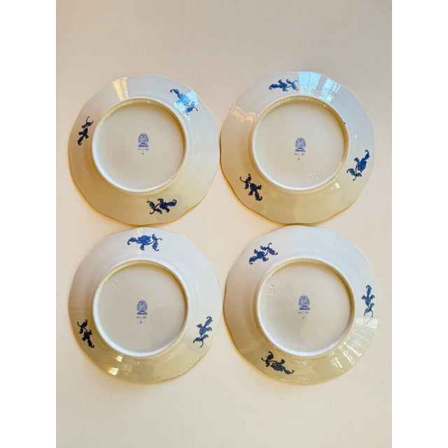 Late 20th Century Set of 4 Herend Hand-Painted Porcelain Poisson Dessert Plates With 24k Gold Accents For Sale In Washington DC - Image 6 of 7