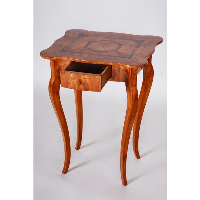 Brown Small Classicism Cherry Table, Czechia, 1780s For Sale - Image 8 of 9