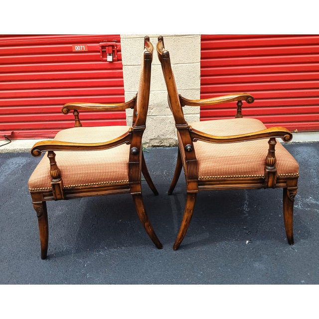 Wood Own a Masterpiece of Classic American Craftsmanship With This Rare Pair Antique Hickory White Maple Armchairs. For Sale - Image 7 of 11