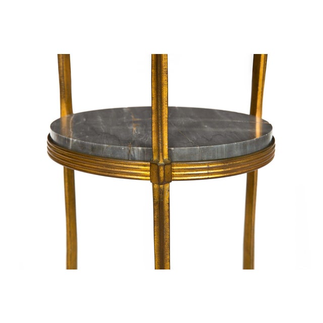 Metal French Louis XVI Style Bronze and Marble Two-Tier Table Gueridon For Sale - Image 7 of 15