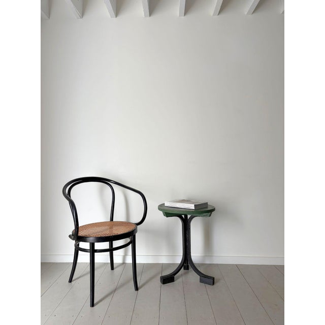 Black Modernist Industrial Side Table with Green Top, France, 1940s For Sale - Image 8 of 8