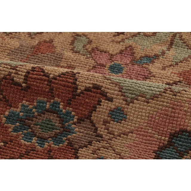 Oversized Antique 20th Century English Needlepoint Rug in Brown - Rug & Kilim For Sale In New York - Image 6 of 9