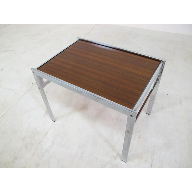 1960s Mid-Century Chromed Steel & Teak Side Table, 1960s For Sale - Image 5 of 8