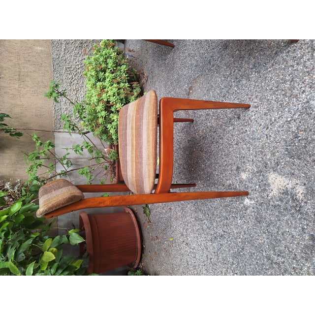 Chairs with Teak Frame and Padded Seat, 1960s, Set of 6 For Sale - Image 6 of 12