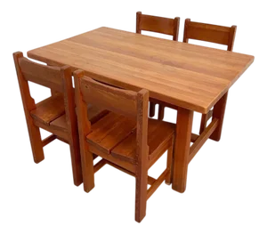 Vintage Table and Chairs, 1960s, Set of 5