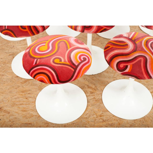 Aluminum and Fabric Tulip Stool For Sale - Image 9 of 13