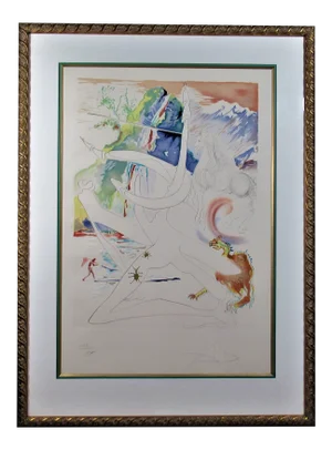 Salvador Dalí­, l'Unicorn Laser Desintegre les Cornes du Rhinoceros Cosmique, 1974