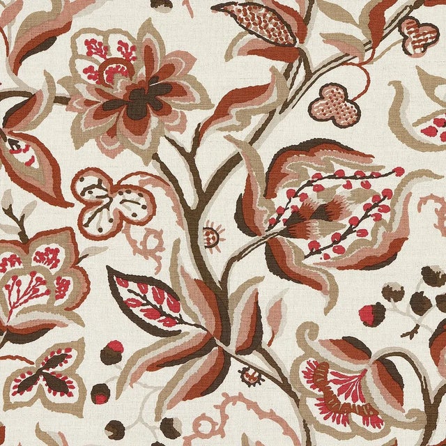 Sample - Schumacher Alexandra Vine Linen Fabric in Natural & Spice For Sale In Charlotte - Image 6 of 6
