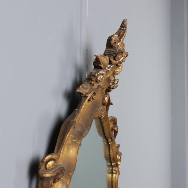 Baroque Style Mirror in Gilded Wood For Sale - Image 6 of 12