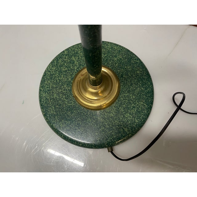 Italian Green Murano Glass Floor Lamp with Large Frosted Shade, 1980s For Sale - Image 9 of 13