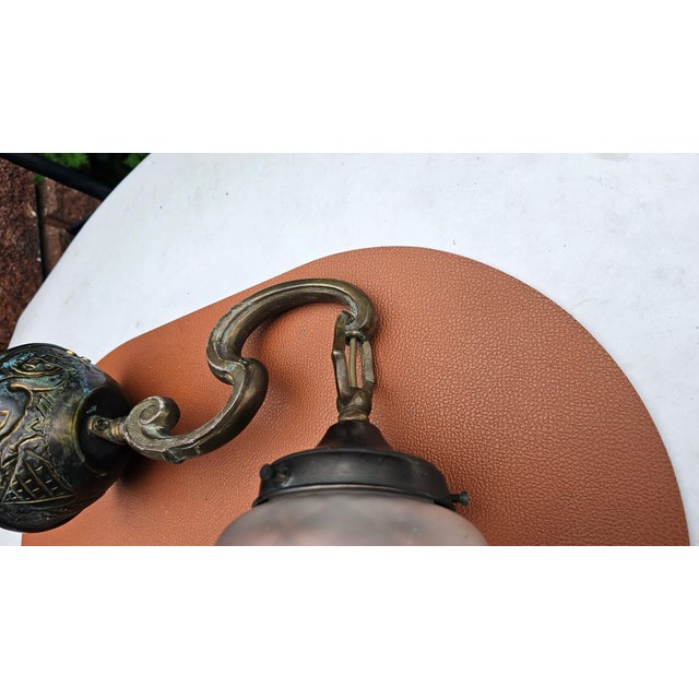 Art Deco Brass Wall Lamp, 1920s For Sale - Image 3 of 10