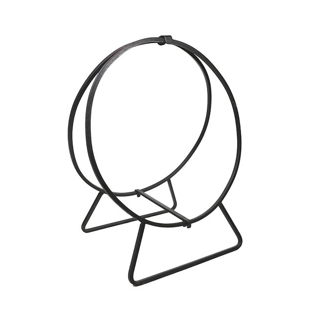 Mid 20th Century Diminutive Mid Century Iron Firewood Log Holder Vintage Fireplace Accessory For Sale - Image 5 of 12