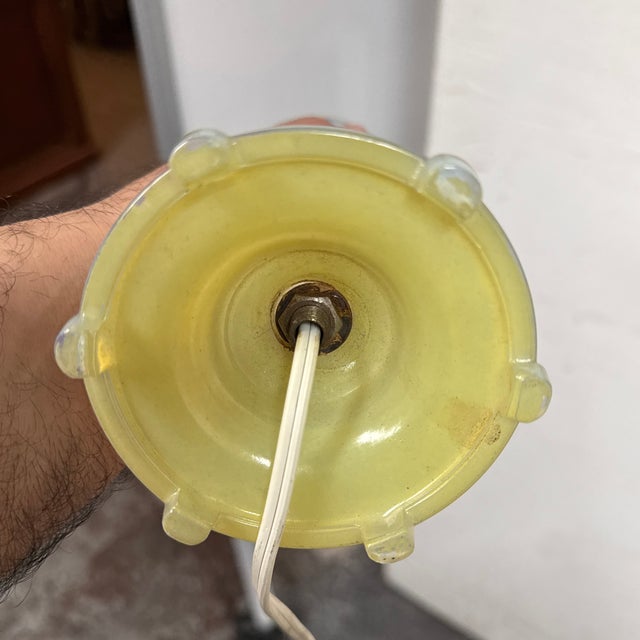 Vintage Opal Iridescent Glass Lamps, Pair For Sale In San Francisco - Image 6 of 12