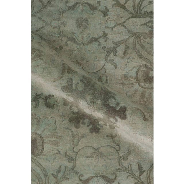 Green Oushak Floral Oversized Wool & Natural Silk Rug by Rug & Kilim, India For Sale - Image 8 of 11