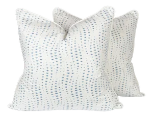 Blue Rippledrop Spotted Pillow Covers, a Pair