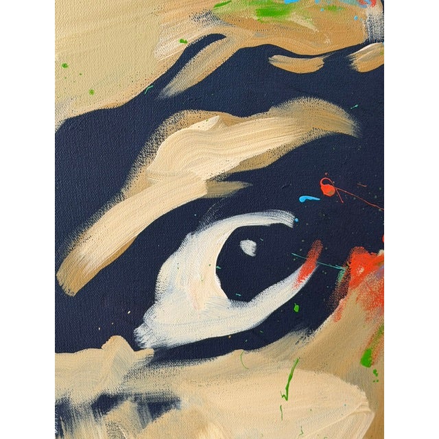Huge 4’x3’ Artist Amy Burkman (From Tig Notaro Shows) Painting of Salvador Dali Large For Sale - Image 4 of 12