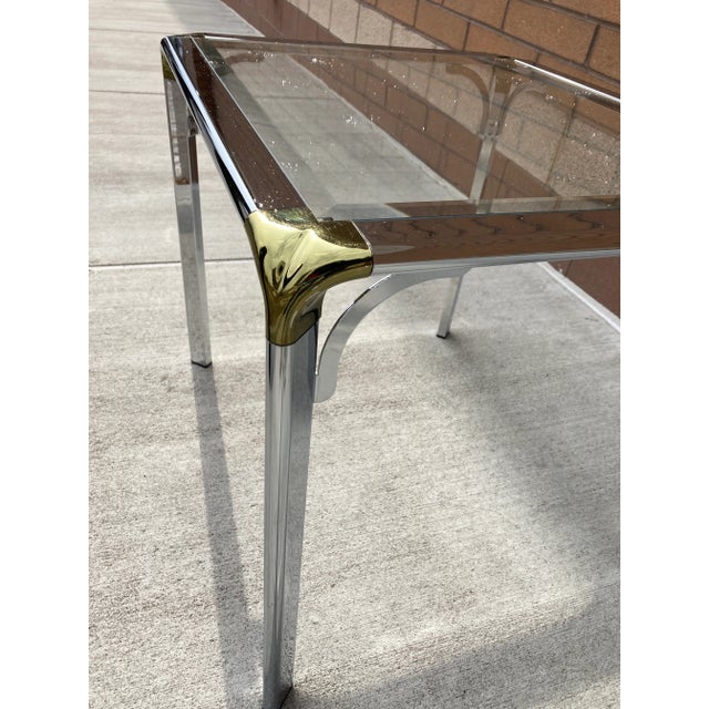 Mid 20th Century Chrome Brass Waterfall Table From Belgo Chrome For Sale - Image 5 of 13