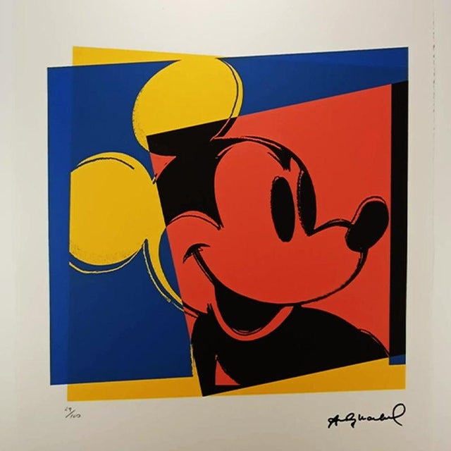 Andy Warhol "Mickey Mouse" Limited Series Lithograph by Leo Castelli New York. License: Andy Warhol LTD Foundation....