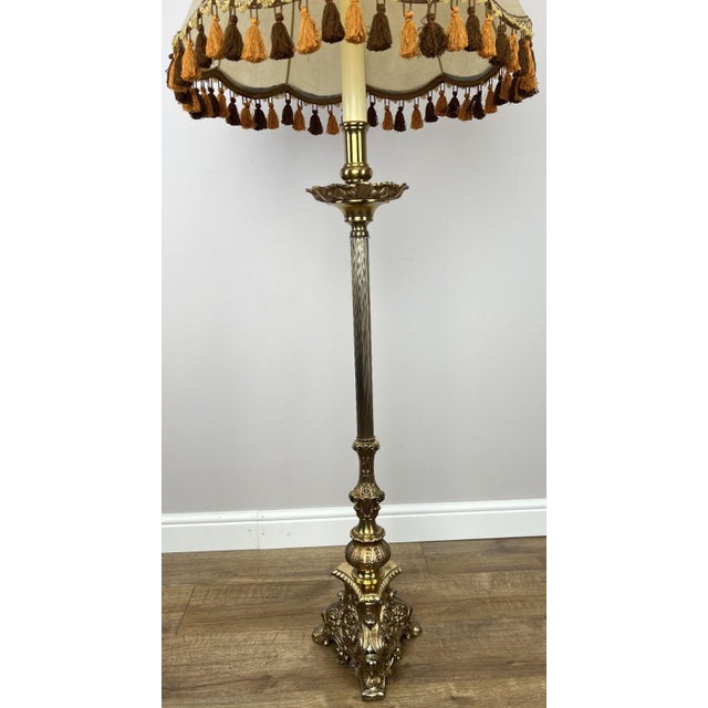Vintage Floor Lamp with Tassel Shade For Sale - Image 6 of 18