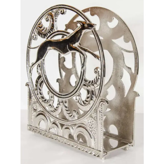 Art Deco Nickled and bronzed magazine stand 12" x 5" x 10.5"