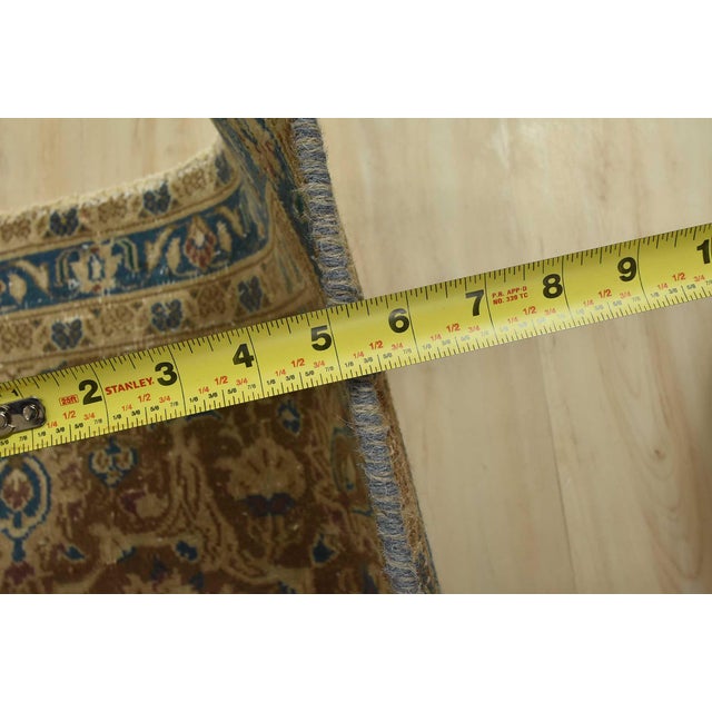 Kashan Rug 9’8” X 12’1” Brown Wool Vintage Distressed Hand-Knotted Carpet For Sale - Image 12 of 14