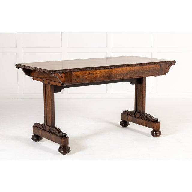 19th century english regency rosewood library table an exceptional quality late english regency period rosewood library...