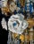 Chandelier with White Roses and Blue Drops, Murano, 1950s For Sale - Image 10 of 18