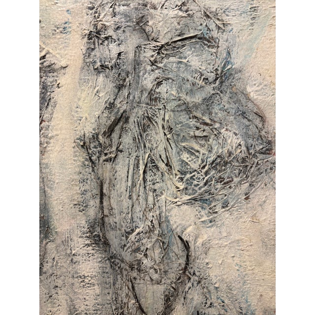 Wood Vintage Mid-Century Modern Abstract Oil Painting For Sale - Image 7 of 16
