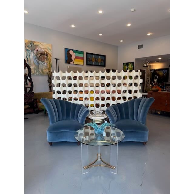 1980s Vintage Pair of Art Deco Style Velvet Chairs For Sale - Image 5 of 15