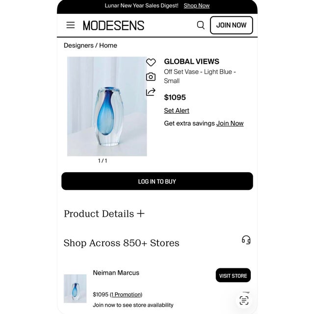 Blue Global Views “Offset” Vase – Small - Light Blue Polish Art Glass For Sale - Image 8 of 8