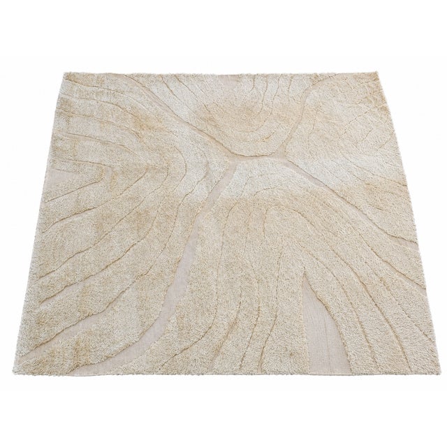 Textile Rh Tarras Wool Rug – 10' × 14' Wheat | 100% Hand-Spun Wool | Hand-Knotted | Sculptural High-Low Texture For Sale - Image 7 of 18