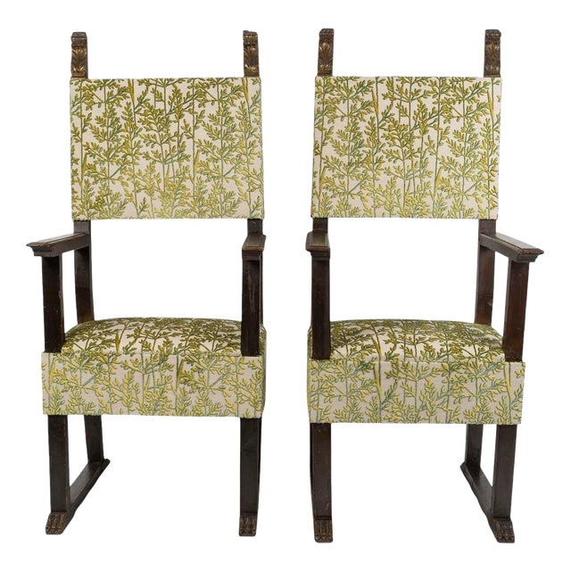 Antique High Period Style Armchairs, 1800s, Set of 2 For Sale