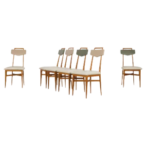 Italian Torinese School Chairs, 1950s, Set of 6