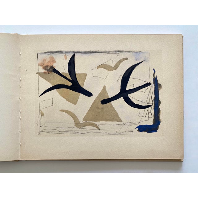 Cream Georges Braque " Le Solitaire " Vintage 1959 First Limited Edition Fine Art Pochoir Print French Modernism Hardcover Art Book For Sale - Image 8 of 18