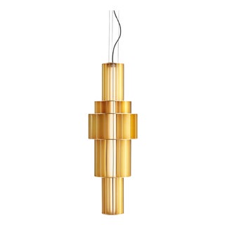 T Gr Golden Suspended Lamp by Stephen Burks Babel for Parachilna For Sale